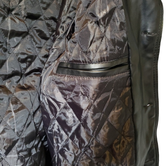 A Collezioni  Men's Size S 48 Black Faux Leather Jacket - Picture 3 of 8